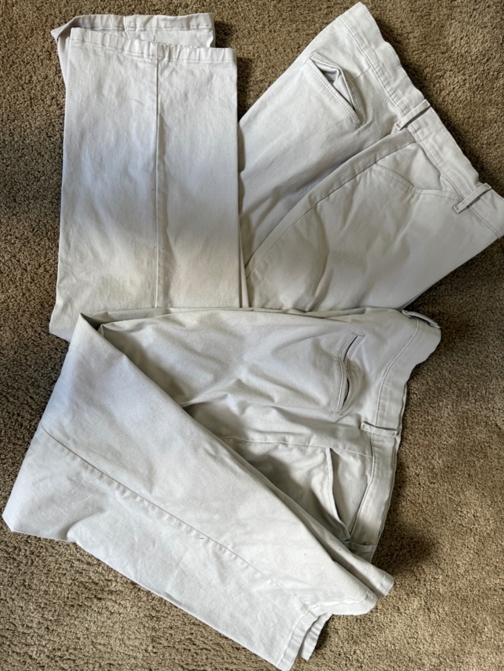 2 PAIRS Lee Pants Modern Series Womens 14S Kahki Curvy Mid Rise Casual Trouser